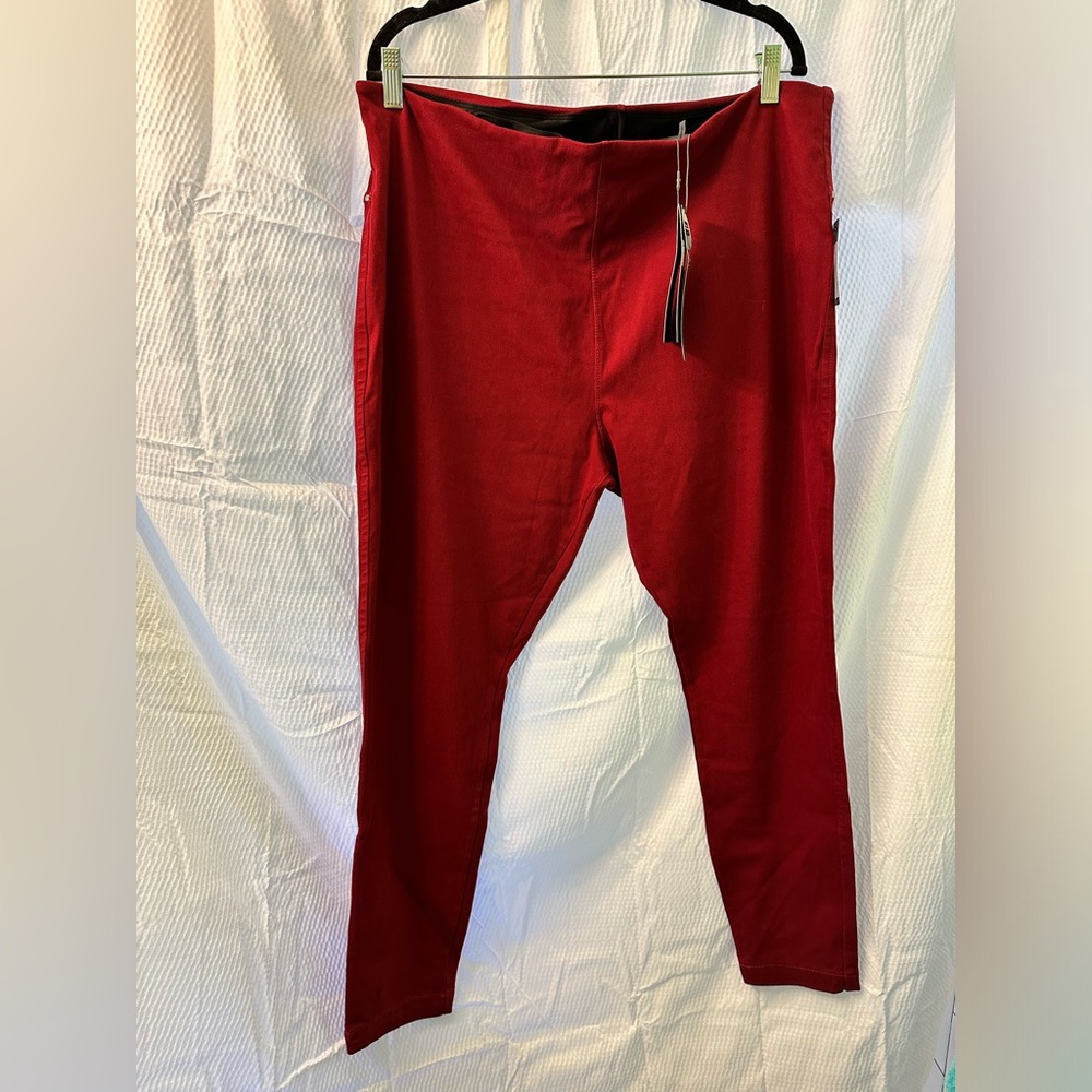 NWT Lysee ruby red denim leggings size 2X